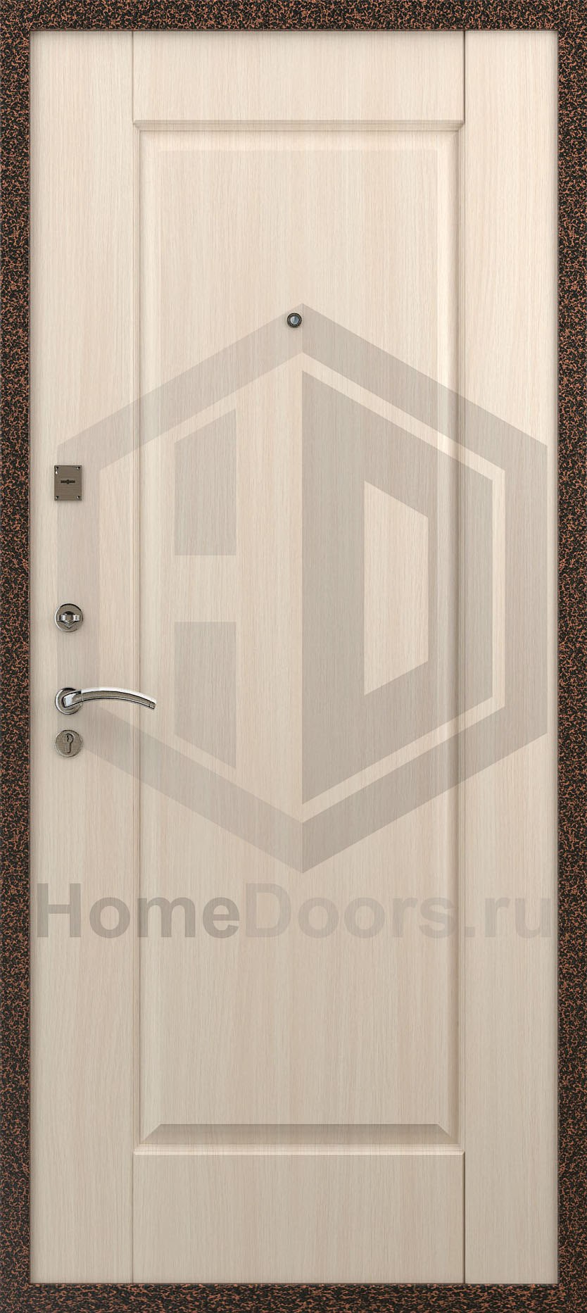 Входная дверь цвет белый дуб МДФ "Лоредо" фото