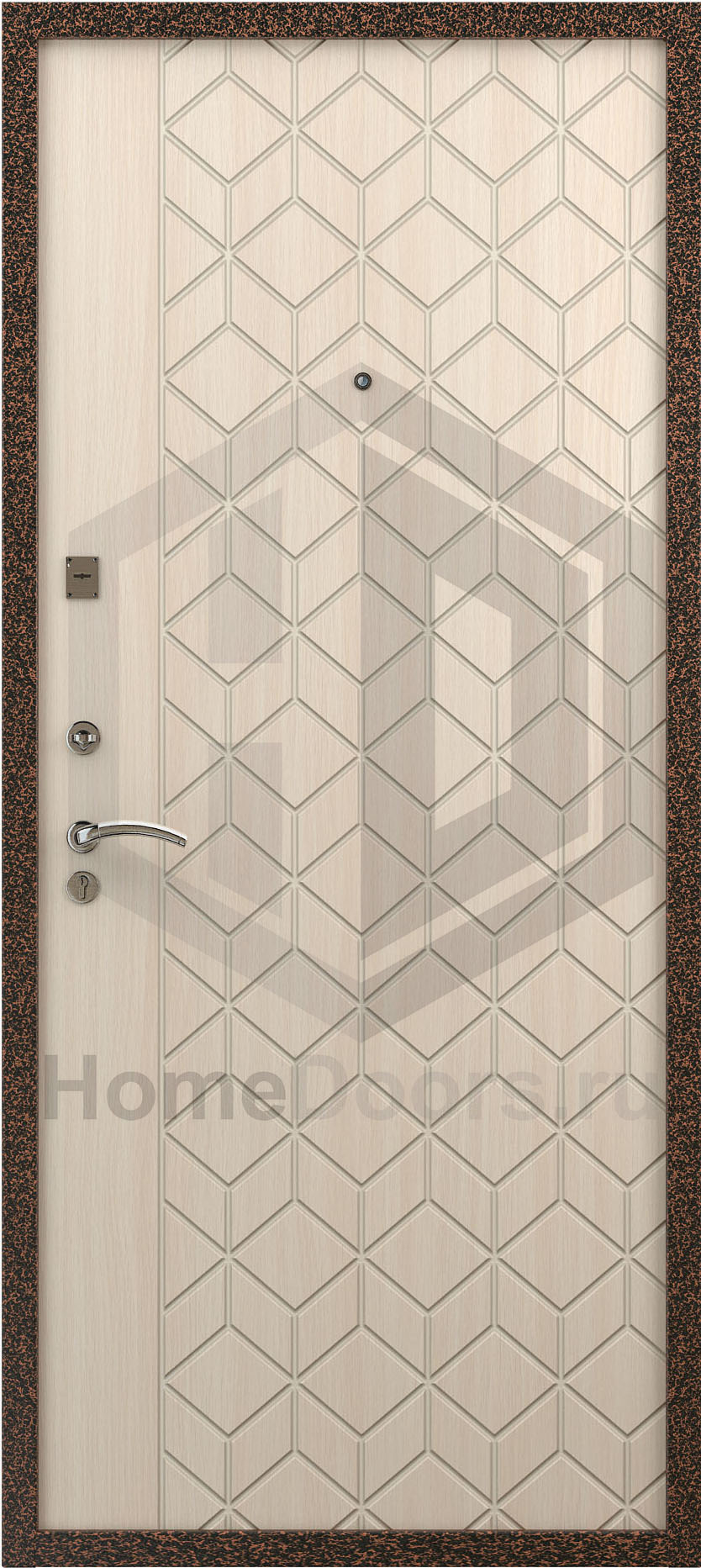 Входная дверь цвет белый дуб МДФ "Ультиматум" фото