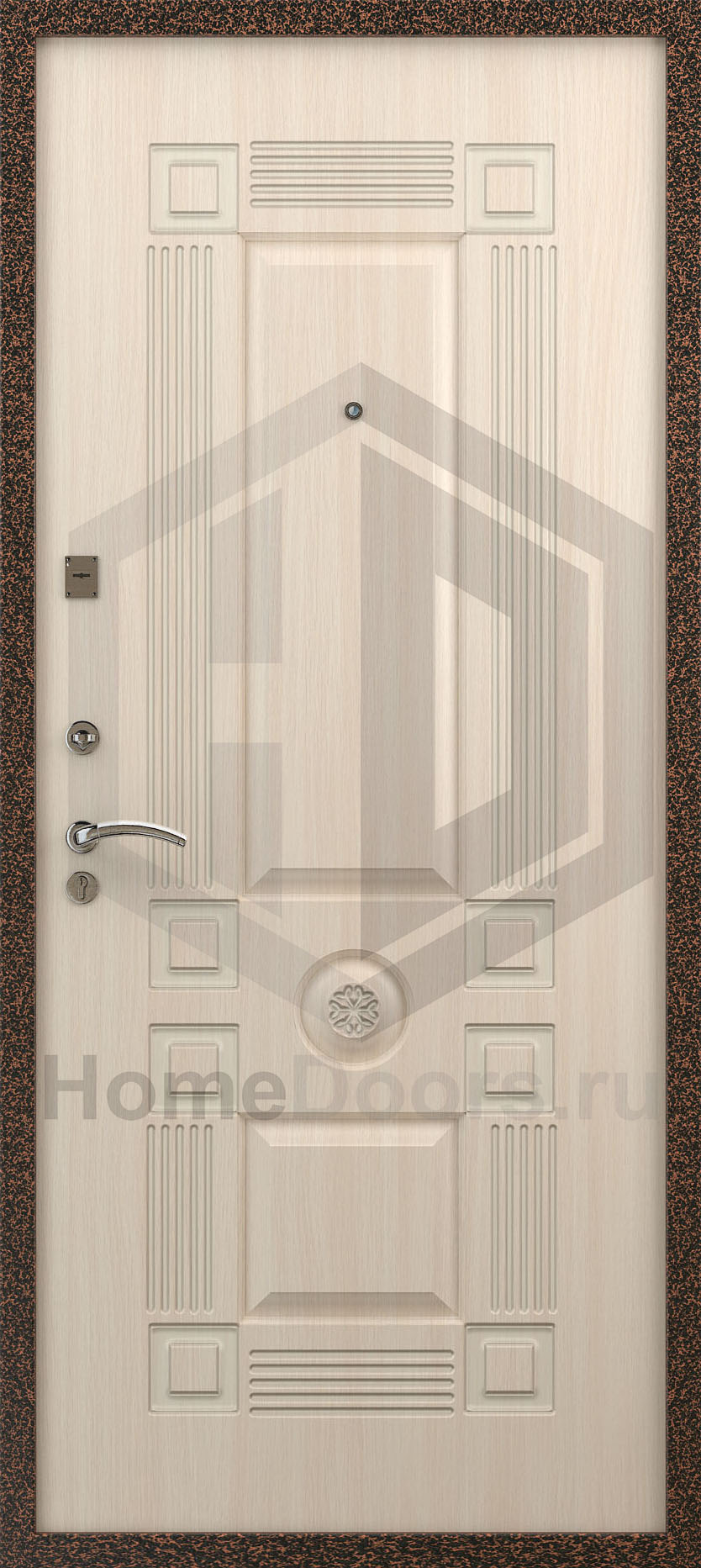 Входная дверь цвет белый дуб "Гектор" фото