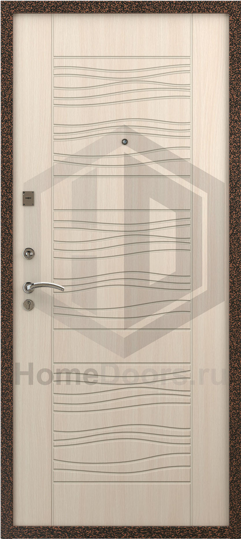 Входная дверь цвет белый дуб "Сирена" фото