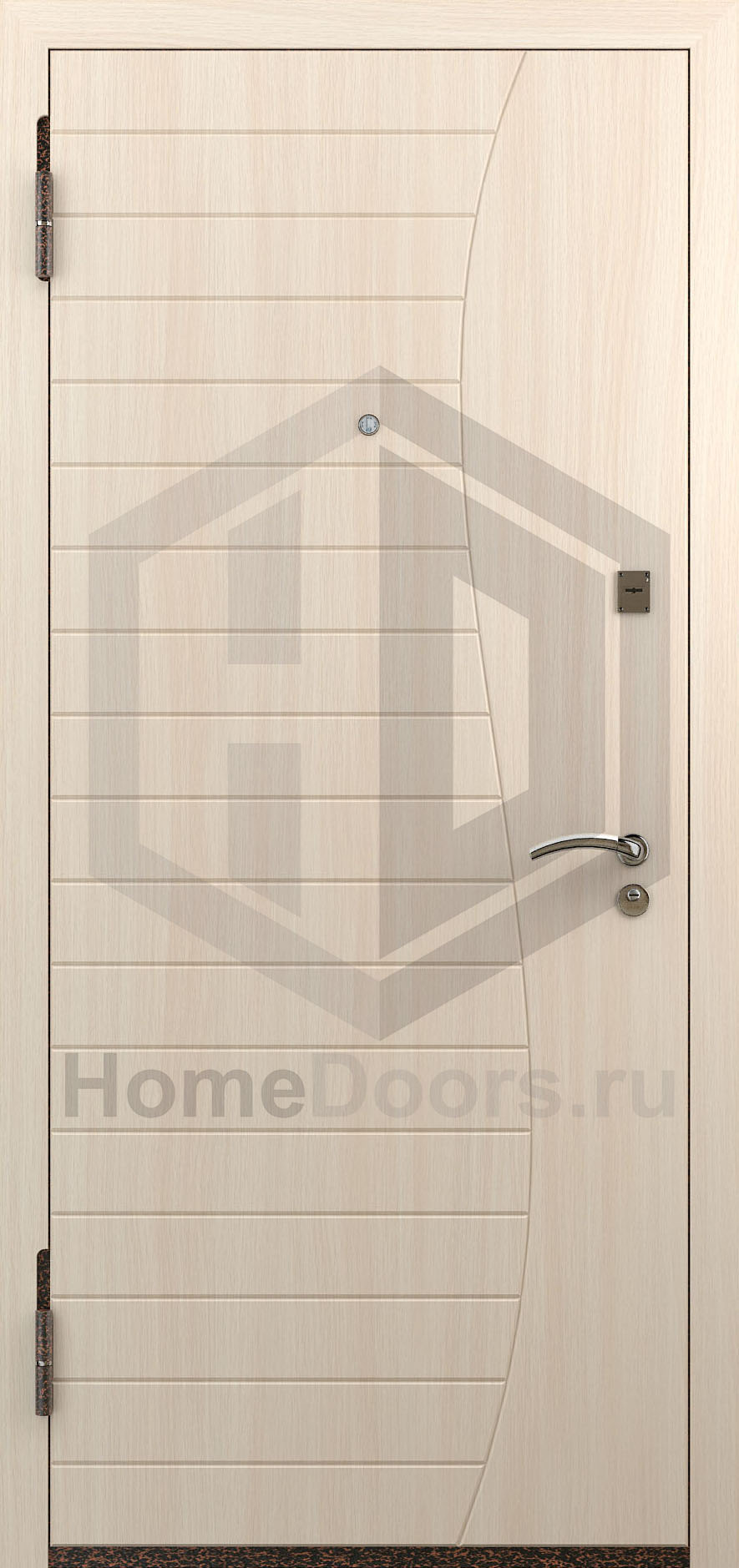 Входная дверь цвет белый дуб МДФ "Орфей" фото