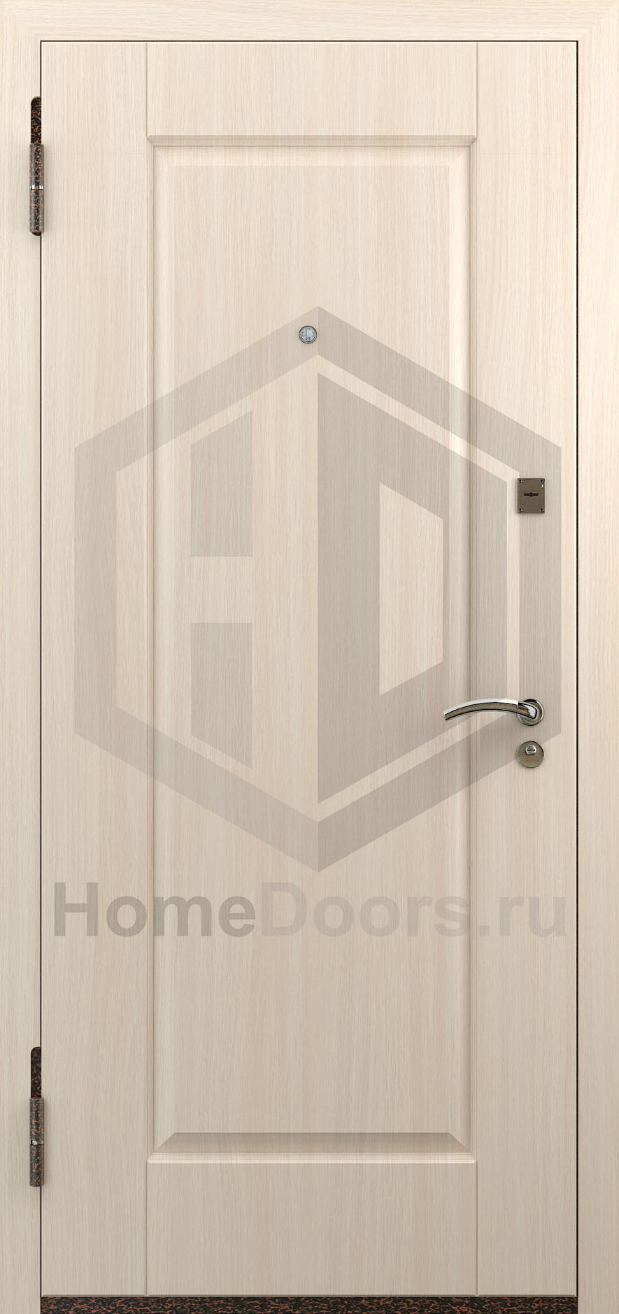 Входная дверь цвет белый дуб МДФ "Лоредо" фото