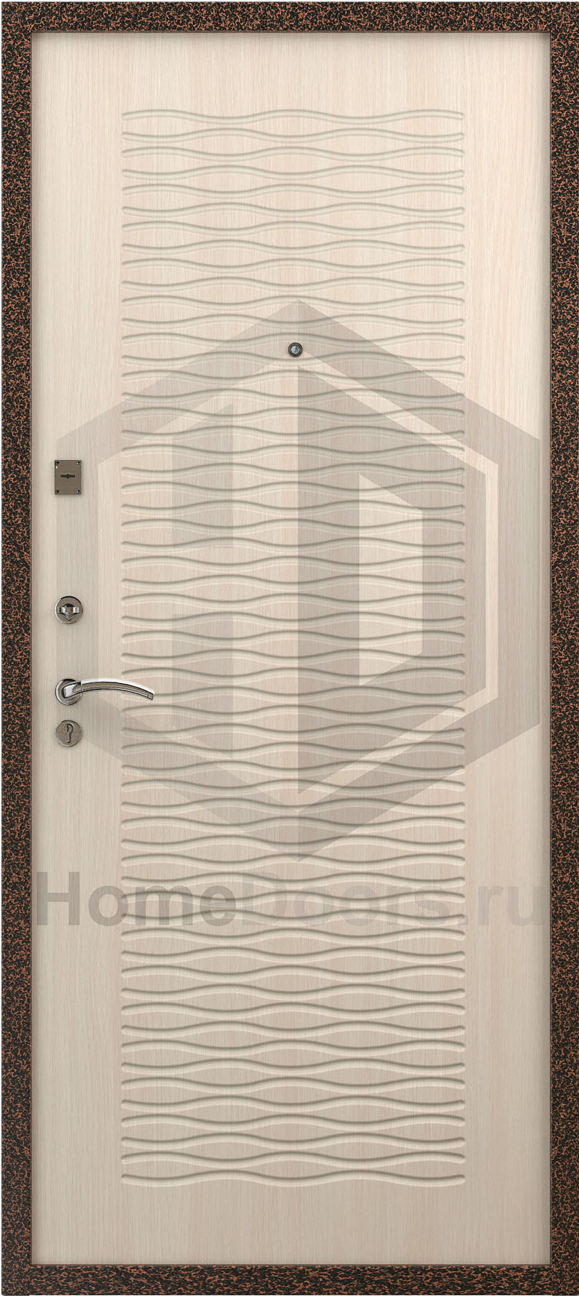 Входная дверь цвет белый дуб "Фиолент" фото