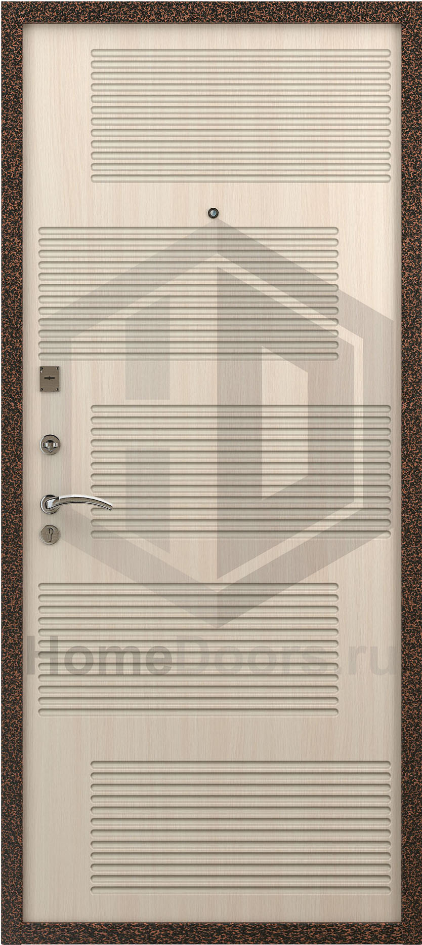 Входная дверь цвет белый дуб МДФ "Нота" фото