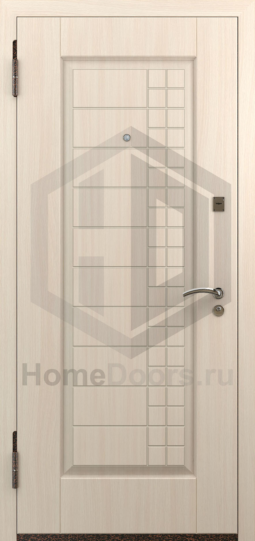 Входная дверь цвет белый дуб МДФ "Архитектор" фото