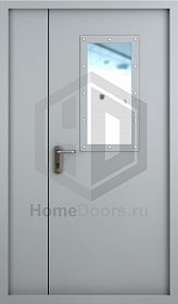 Двупольная противопожарная дверь EI-60 со стеклом фото