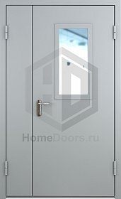 Противопожарная тамбурная дверь на площадку со стеклом фото