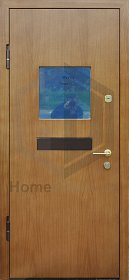 Дверь в кассу со стеклом и МДФ отделкой фото