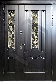 Входная дверь со стеклом и ковкой №17 фото